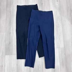 Equestrian pull on style straight leg pants bundle black & navy blue small